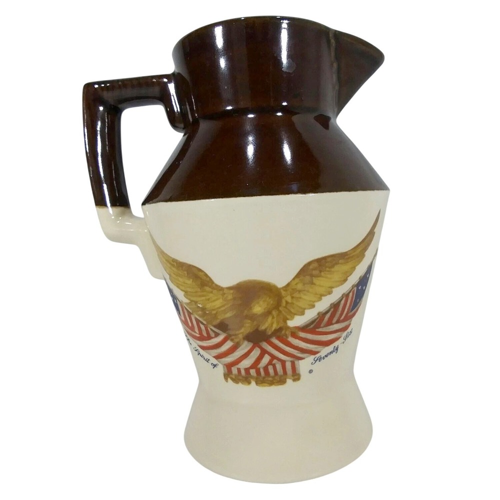 National Gallery of Art Spirit of Seventy-Six Eagle Ceramic Pitcher Brown Cream